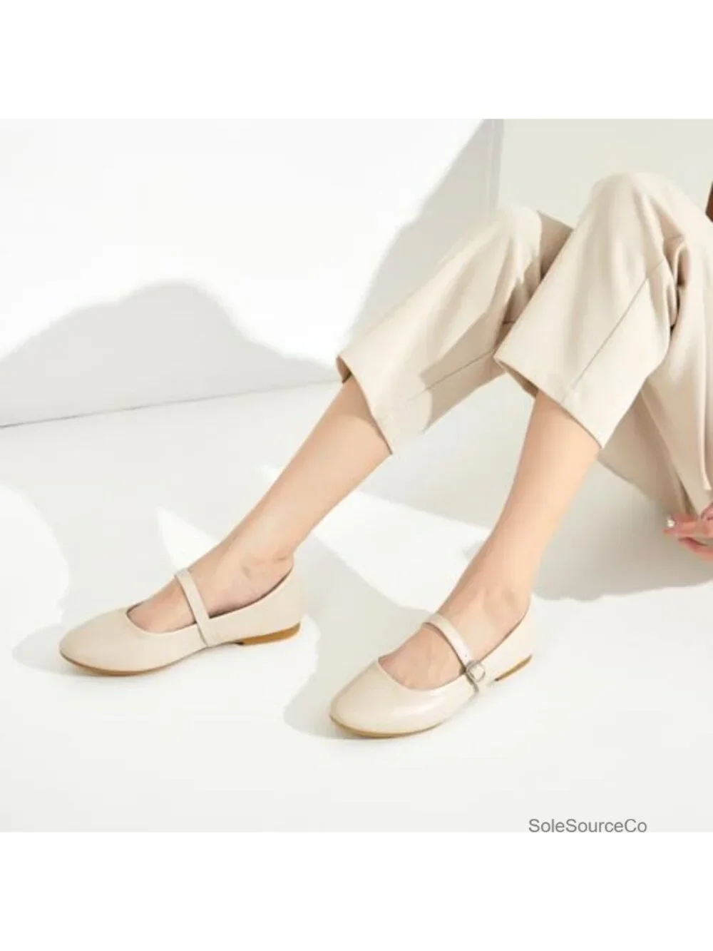 Mary Jane Flats for Women, Memory Foam Insole, Soft Synthetic Leather Dress
